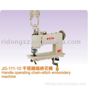 handle operating chain stitch embroidery machine